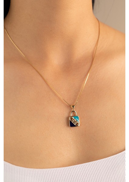 Altın Mineli Çanta Kolye