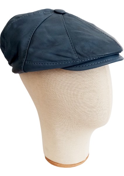 Hakiki Deri Klasik Erkek Kasket Şapka