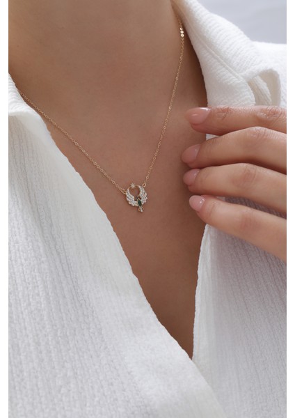 14 Ayar Altın Anka Kuşu Kolye