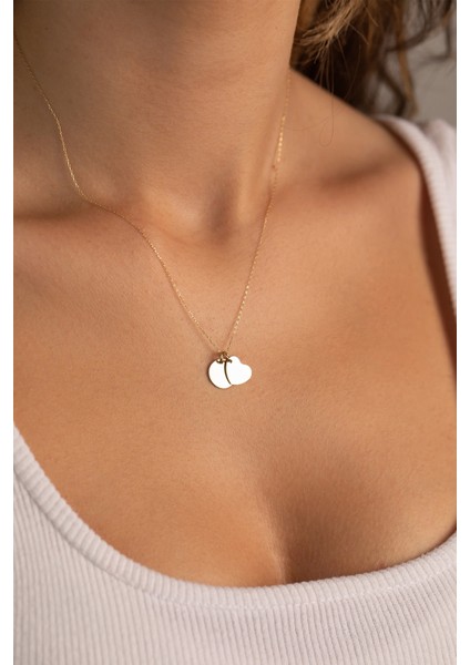 14 Ayar Altın Forse Zincir Kalp Plaka Kolye modelleri