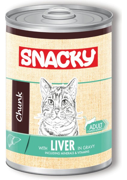 Snacky Chunk Yetişkin Kedi Konservesi Ciğerli - 400GR