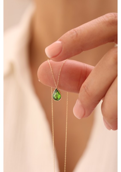 14 Ayar Altın Zümrüt Taşlı Kolye fiyatları