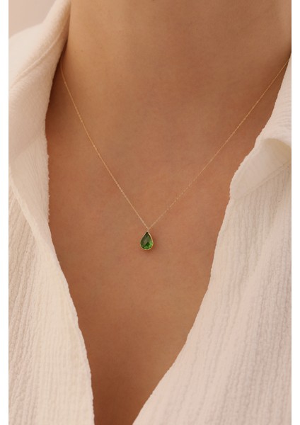 14 Ayar Altın Zümrüt Taşlı Kolye modelleri