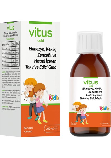 Vitus Cold Kids Ekinezya Kekik Zencefil Hatmi Içeren Bitkisel Bağışıklık Çocuk Şurubu 100 ml fiyatları