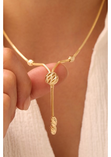 14 Ayar Altın Buğday Zincir Sallantılı Modern Kolye fiyatları