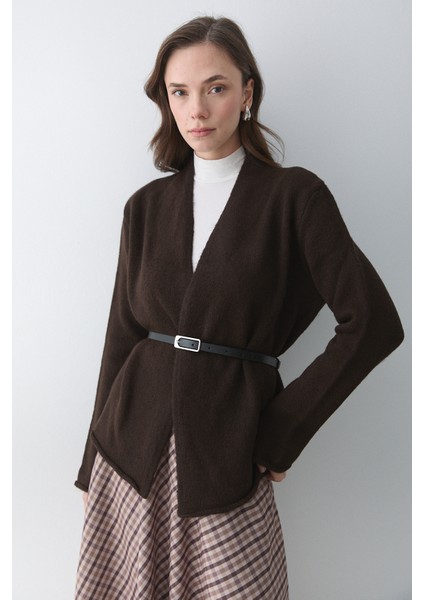 Koyu Kahve Kemerli Hırka - 241084 fiyatları