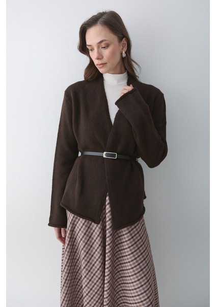 Koyu Kahve Kemerli Hırka - 241084 indirimleri