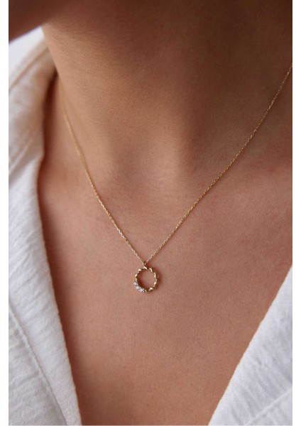 14 Ayar Altın Burgu Halka Kolye