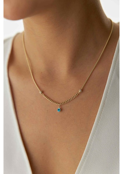 14 Ayar Altın Popcorn Gurmet Göz Kolye