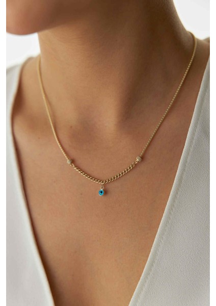 14 Ayar Altın Popcorn Gurmet Göz Kolye modelleri