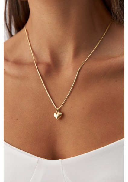 Altın Balık Sırtı Zincir Nostaljik Kalp Kolye modelleri