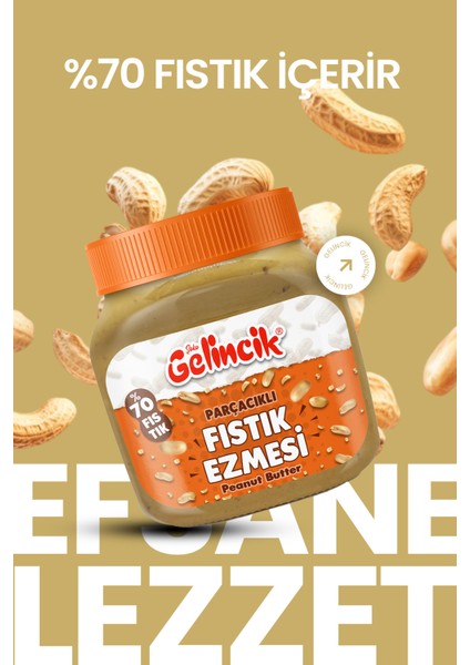 Kahvaltılık Sürülebilir Doğal Katkısız 650GR Özel Üretim Şekerli Parçacıklı Fıstık Ezmesi modelleri