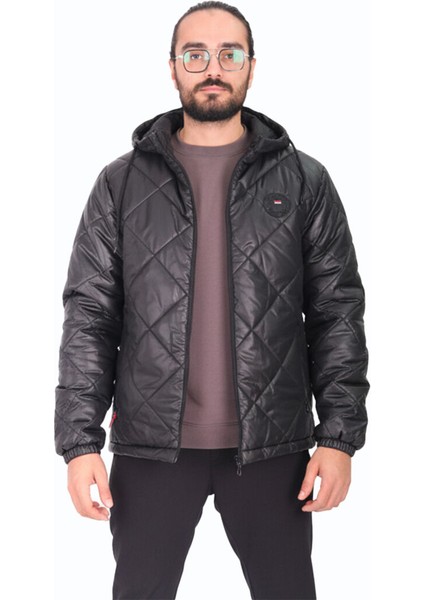 Su ve Rüzgar Geçirmez Jel Elyaflı Kapitone Cepli Spor Mont