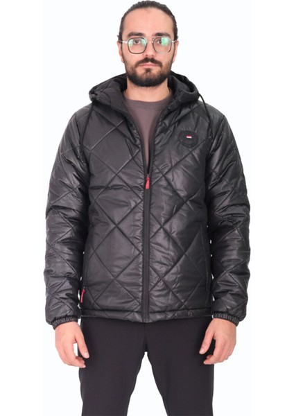 Su ve Rüzgar Geçirmez Jel Elyaflı Kapitone Cepli Spor Mont