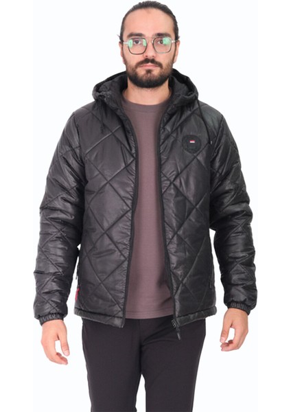 Su ve Rüzgar Geçirmez Jel Elyaflı Kapitone Cepli Spor Mont