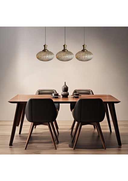 Elegant Cam Bal Rengi Üçlü Eskitme Tokmak Başlık Sarkıt Lamba Restoran Salon Aydınlatma fiyatları