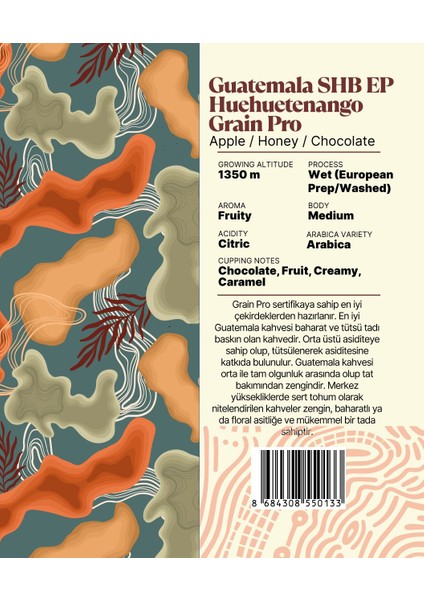Guatemala Shb Ep Huehuetenango Grain Pro Yöresel Filtre Kahve 250 Gr. fiyatları