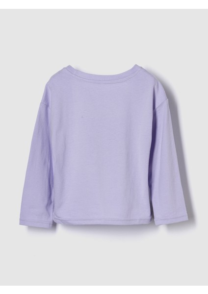 Kız Bebek Mor Gap Logo Grafik T-Shirt modelleri