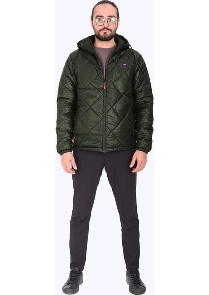 Su ve Rüzgar Geçirmez Jel Elyaflı Kapitone Cepli Spor Mont