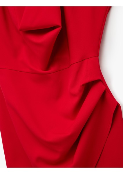 Degaje Yaka Kolsuz Drapeli Mini Elbise modelleri