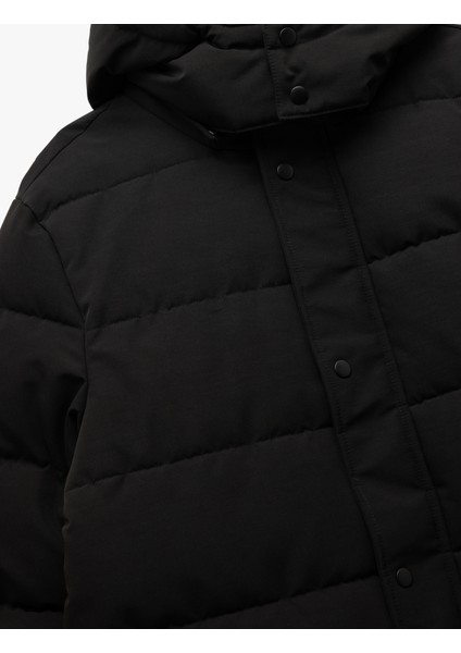 Kapşonlu Çıtçıt Düğmeli Kapaklı Cep Detaylı Şişme Mont indirimleri