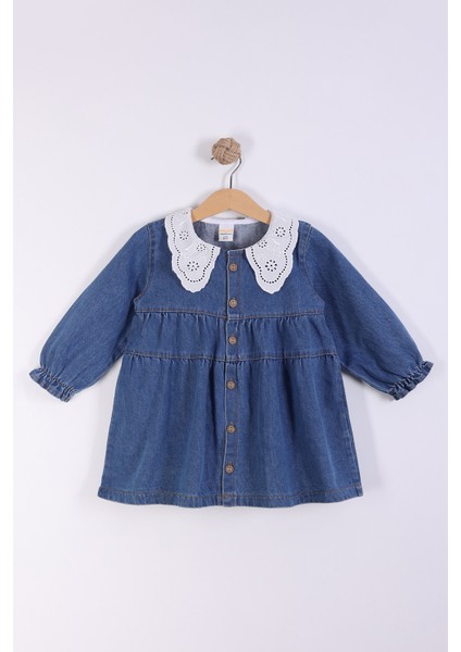 Fisto Yakalı Kot Elbise