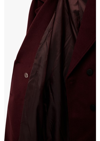 x Melis Ağazat - Kaşe Kaban Kruvaze Uzun Kollu Cepli Düğmeli fırsatları