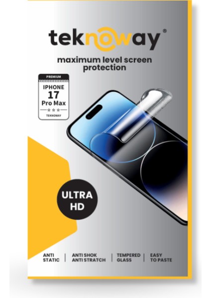 iPhone 17 Pro Max Antistatik Ekran Koruyucu Ultra Hd