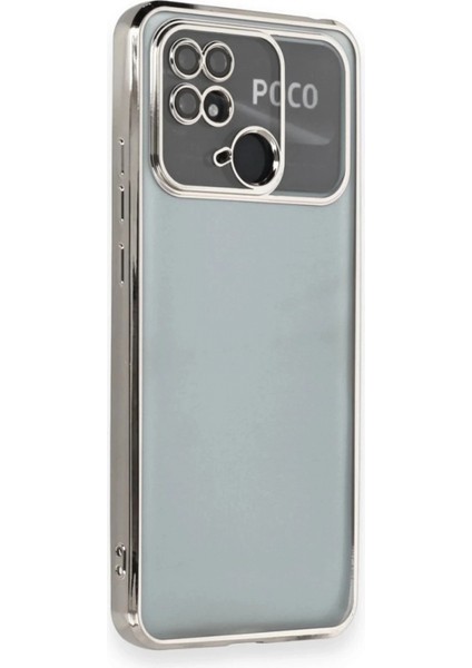 Xiaomi Redmi 10C Kılıf Lensli Silikon - Gümüş