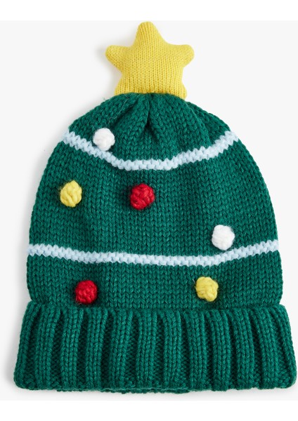 Yılbaşı Temalı Ponponlu Bere