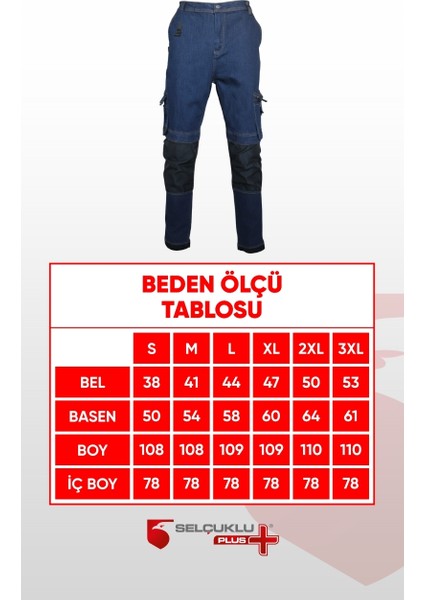 Likralı Çok Cepli Kot İş Pantolonu – Esnek Yapı ve Fonksiyonel Tasarım