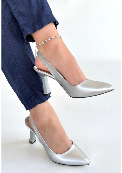 Techmrt Feey Gümüş Cilt Topuklu Ayakkabı (Numara: 38) fiyatları