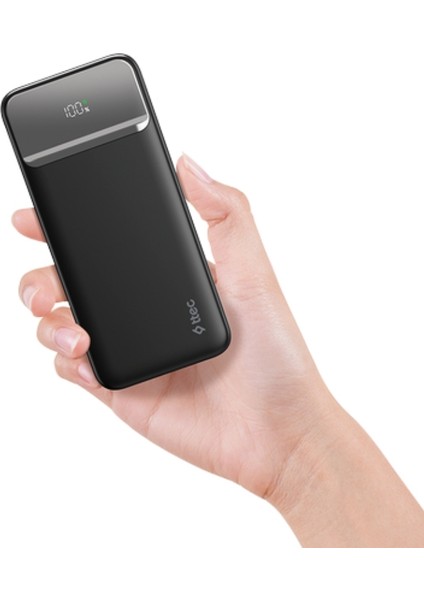 Recharger Taşınabilir Şarj Aleti, 10.000MAH Powerbank, 20W, Siyah indirimleri