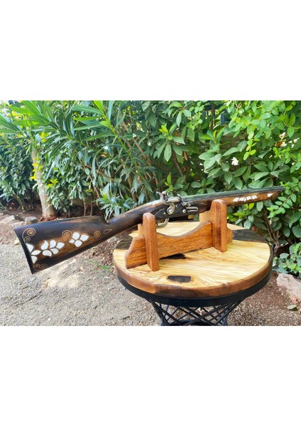 Ceviz Ağacından Kakmalı Şık Tasarımlı Koleksiyonluk Tüfek - 67 cm modelleri