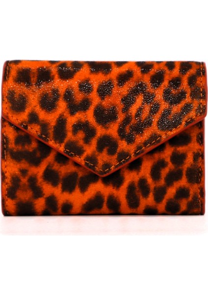 Vico Hakiki Deri Leopar Baskı Süet Cüzdan