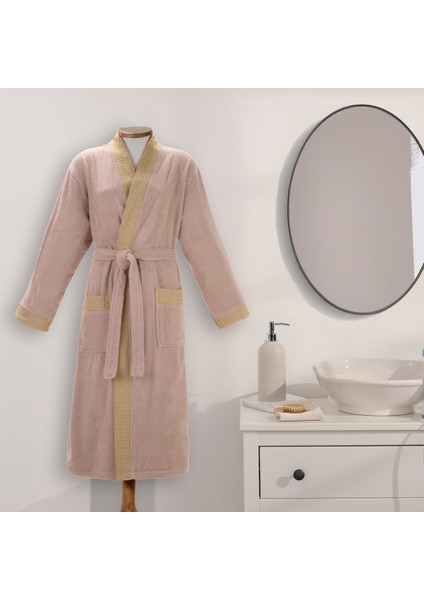 %100 Pamuk Bornoz | Greek Desen-Bej-Cepli-Unisex fiyatları