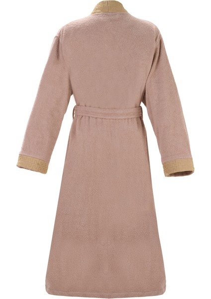 %100 Pamuk Bornoz | Greek Desen-Bej-Cepli-Unisex