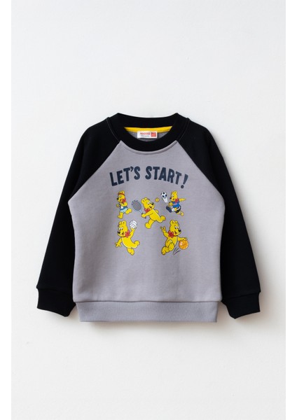 Erkek Çocuk Baskılı Sweatshirt Lacivert SW306