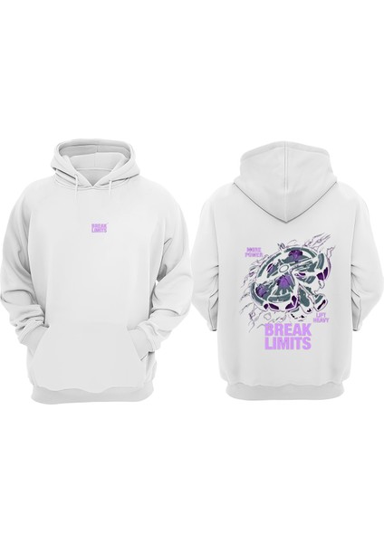 Break Lımıts Tasarım Sırt Baskılı Beyaz Sweatshirt
