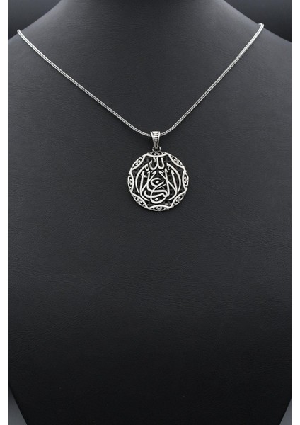 La Galibe Illallah - Allah'tan Başka Galip Yoktur Yazlı 925 Ayar Gümüş Kolye Zincir 902389 fırsatları