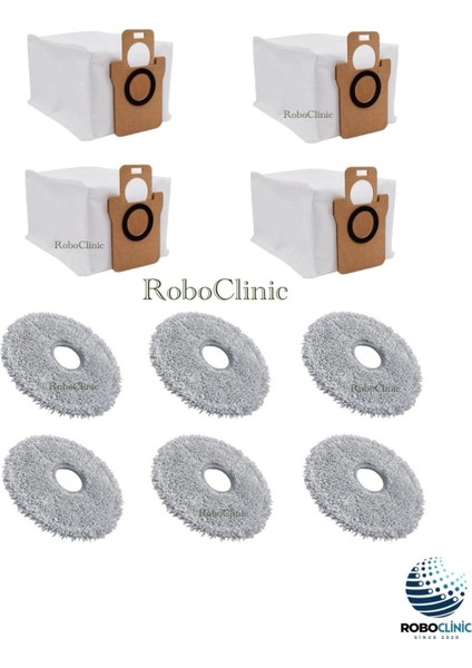 Dreame L10S Ultra Robot Süpürge Uyumlu Yedek Toz Torbası, Mop Paspas -10 Parça