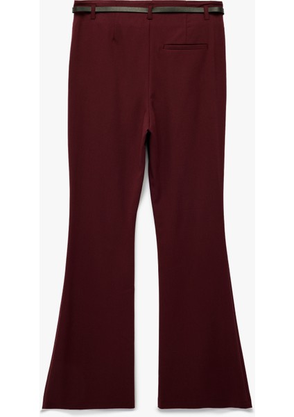 Slim Fit Cepli Viskon Karışımlı Kemer Detaylı Ispanyol Paça Pantolon fiyatları