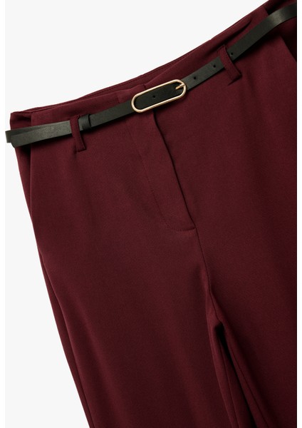 Slim Fit Cepli Viskon Karışımlı Kemer Detaylı Ispanyol Paça Pantolon modelleri