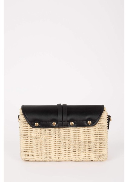 Kadın Uzun Askılı Hasır Çapraz Çanta B9040AXNS