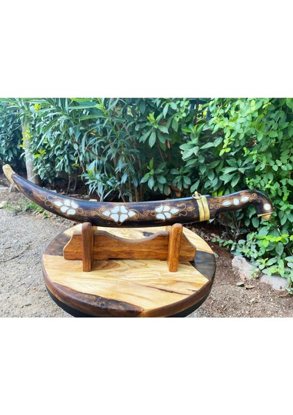 Ceviz Ağacından Kakmalı Şık Tasarımlı Koleksiyonluk Hançer - Ahşap Görünüm - 42 cm fiyatları