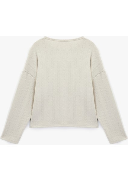 Bisiklet Yaka Rahat Kesim Uzun Kollu Pijama Üstü fiyatları