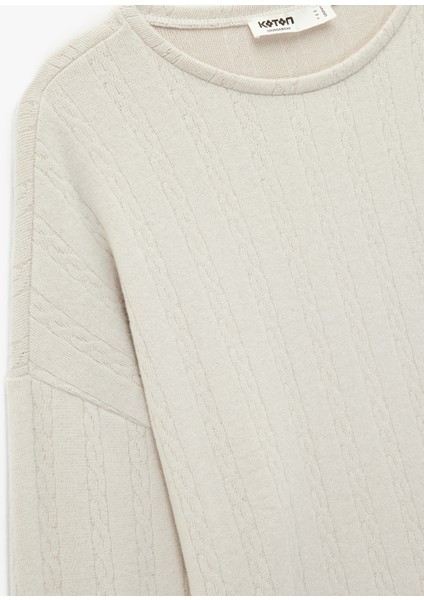 Bisiklet Yaka Rahat Kesim Uzun Kollu Pijama Üstü modelleri