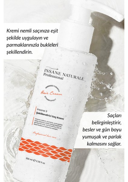 INSANE NATURALE Bukle Belirginleştirici Saç Bakım ve Onarım Kremi (Insane 9), 100ml fırsatları