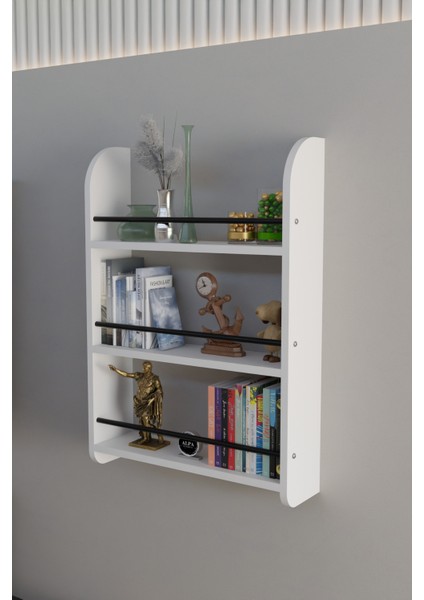 Duvar Rafı Kitaplık 3 Katlı Kitaplık Ünite Ahşap Raf Banyo Mutfak Montessori Raf Çok Amaçlı fiyatları