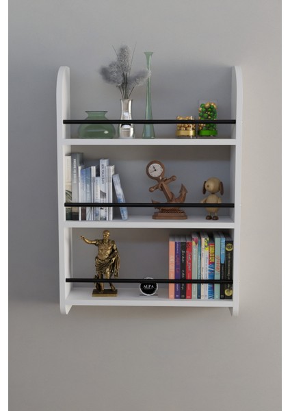 Duvar Rafı Kitaplık 3 Katlı Kitaplık Ünite Ahşap Raf Banyo Mutfak Montessori Raf Çok Amaçlı modelleri